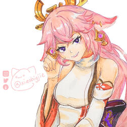 Yae miko traditional art